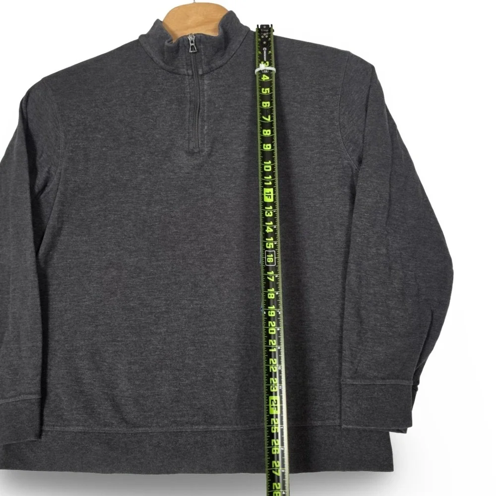 Polo Ralph Lauren Mens XL Charcoal Gray Quarter Zip Jersey Knit Pullover Sweater